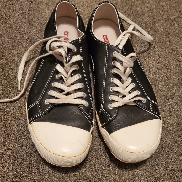 leather converse low tops